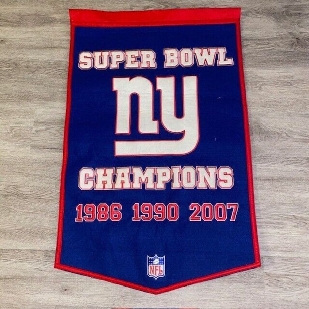 New York Giants NFL Winning Streak Super Bowl Champions 2007 Wool Flag Banner